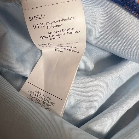 Cupshe Blue Ribbed Tankini Set Tropical Leaf High Waist Bikini Size Large NWT - Picture 9 of 13